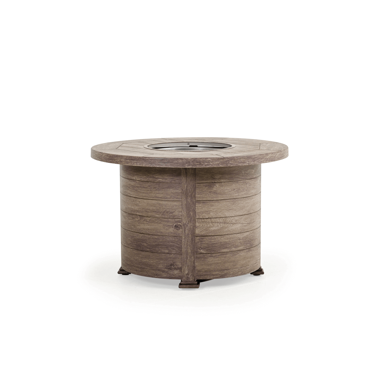 The Grey Birch, Haven 36" Round Aluminum Fire Pit. Displaying its beautiful round design, on a white background