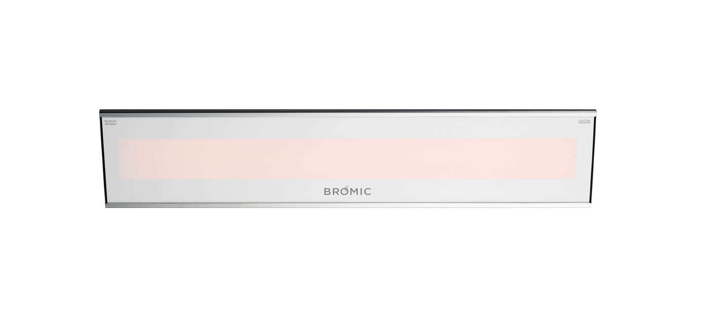 White Bromic Platinum electric patio heater displayed on a white background.