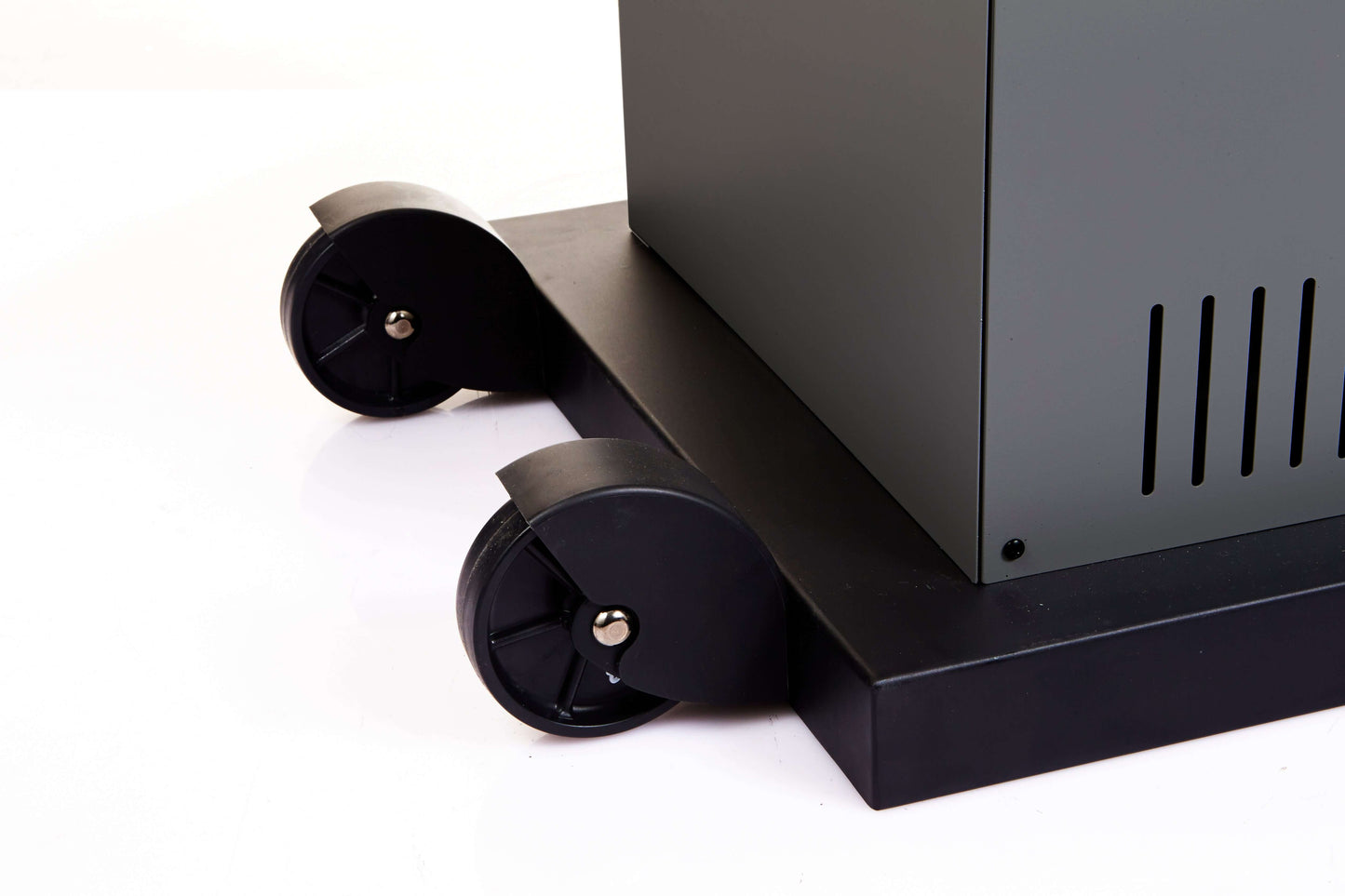 Black Bromic Portable Patio Heater wheels, displayed on a white background.