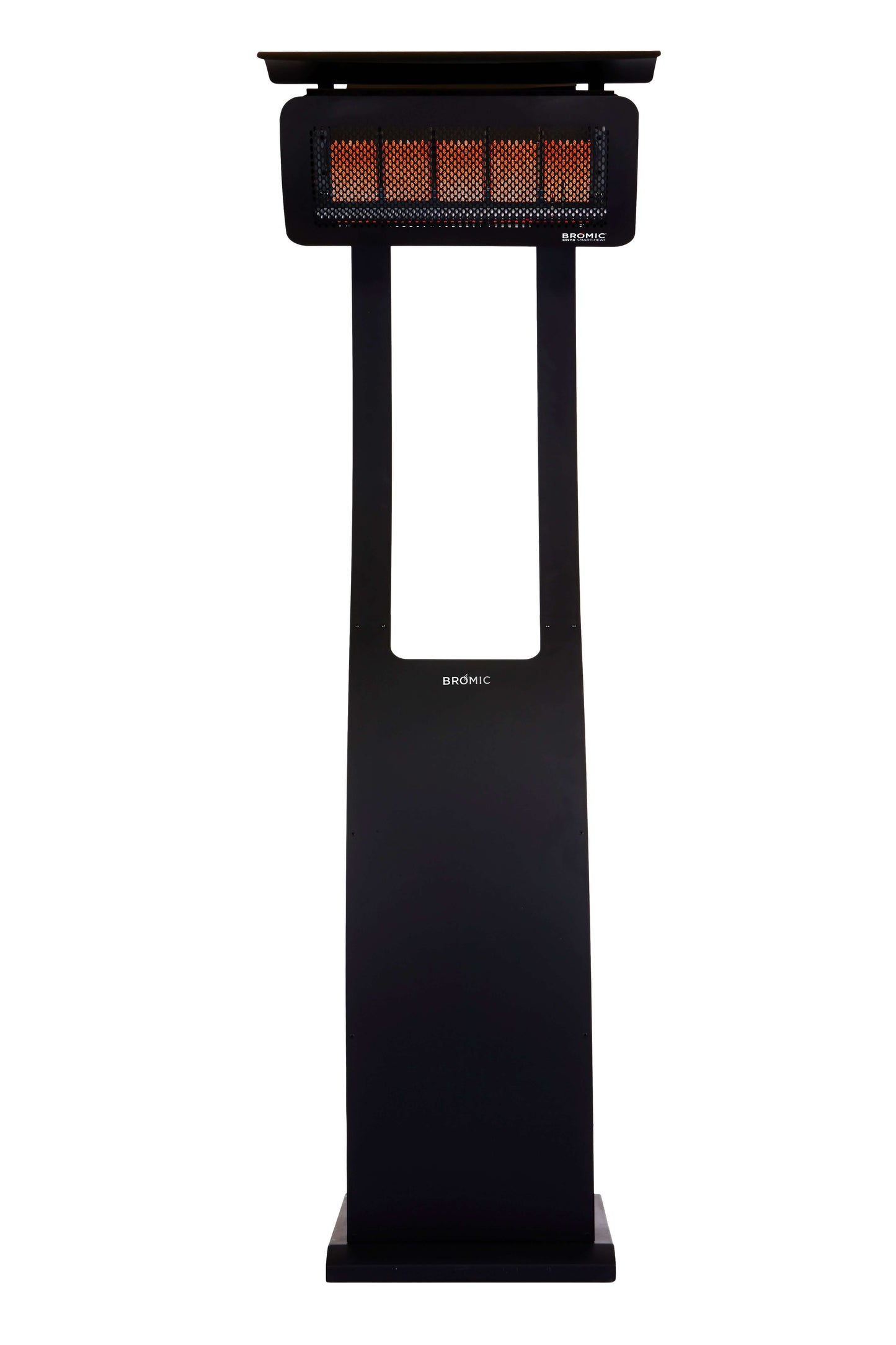 Black outdoor patio heater on a white background