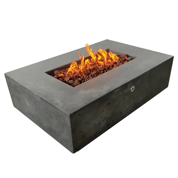 The beautiful Manhattan Concrete Fire Pit, Displayed in the Graphite color option, on a white background.