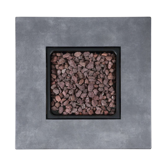 The Wakefield, LP Gas Outdoor Fire Pit with Concrete Resin Mantel displayed in a top down view on a white background.