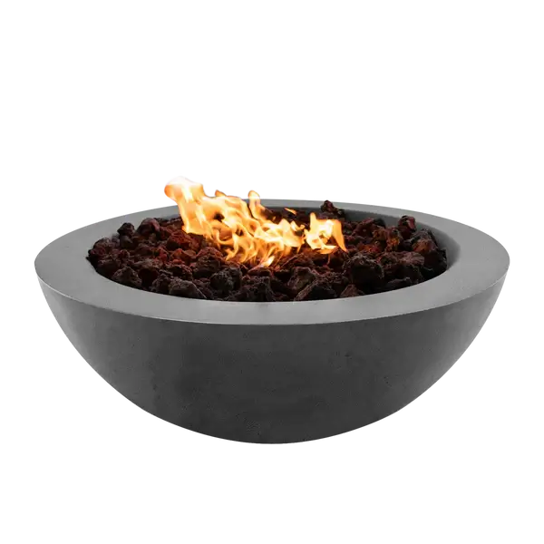 The Venecia Concrete Fire Bowl 02 Displayed in the Graphite color option, on a white background.