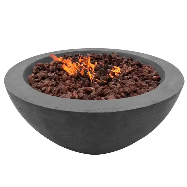 The Venecia Concrete Fire Bowl 04 Displayed in the graphite color option, on a white background.