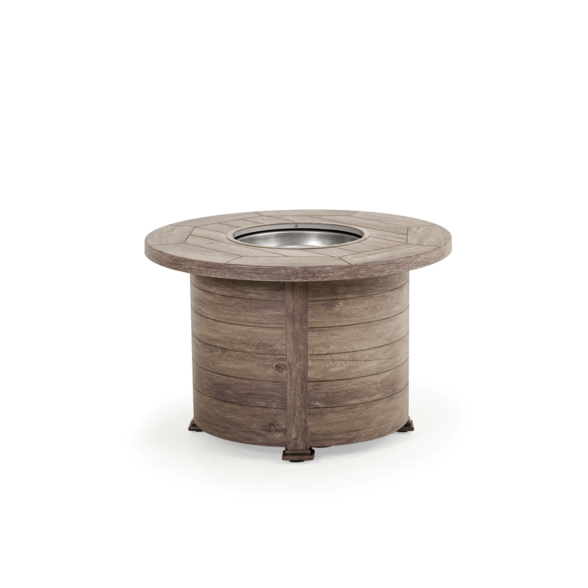 The Grey Birch, Haven 36" Round Aluminum Fire Pit. Displaying its beautiful round design, on a white background