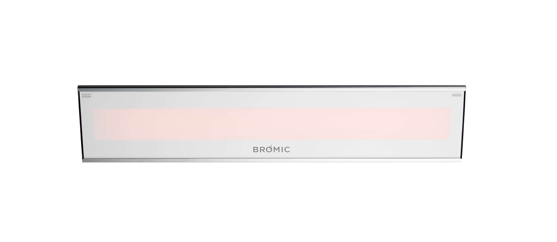 White Bromic Platinum electric patio heater displayed on a white background.