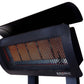 Black outdoor Patio heater with visible branding on a white background