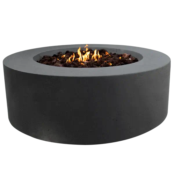 The Coliseo Concrete Cylinder Fire Pit 01 in the Graphite Color option, displayed in front of a white background.