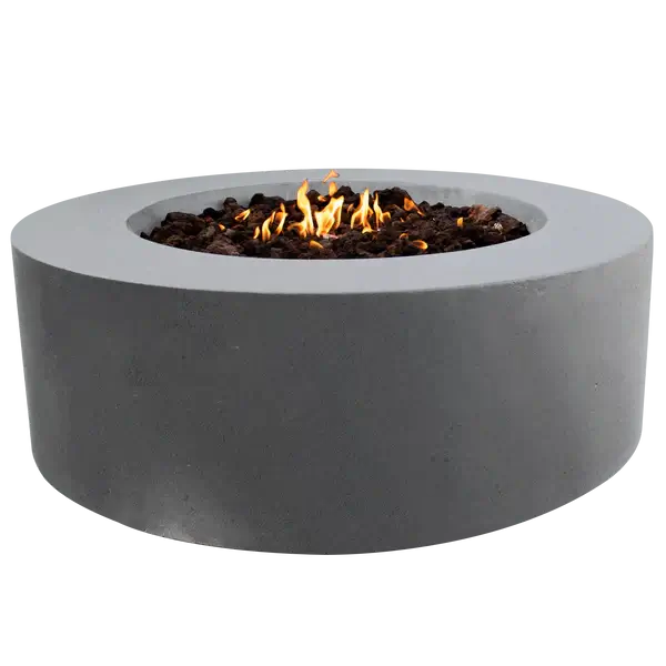 The Coliseo Concrete Cylinder Fire Pit 01 in the Natural Concrete Color option, displayed in front of a white background.