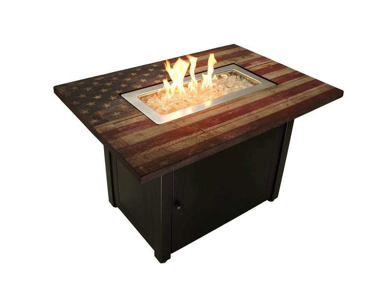 The Americana, 40 x 28 Rectangular Gas Outdoor Fire Pit