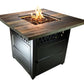 The Harris. Dual Heat LP Gas Outdoor Fire Pit/Patio Heater with Wood Look Resin Mantel