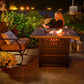 The Harris. Dual Heat LP Gas Outdoor Fire Pit/Patio Heater with Wood Look Resin Mantel