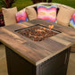 The Harris. Dual Heat LP Gas Outdoor Fire Pit/Patio Heater with Wood Look Resin Mantel