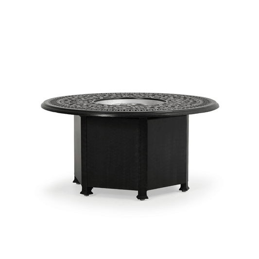 The Hampton Outdoor Aluminum 48" Round Fire Pit, Displayed on a white background.