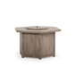 The Haven 42" Hexagon Aluminum Fire Pit with the Gray Birch finish, Displayed with the lid on, on a white background.