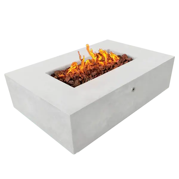 The beautiful Manhattan Concrete Fire Pit, Displayed in the Noir color option, on a white background.