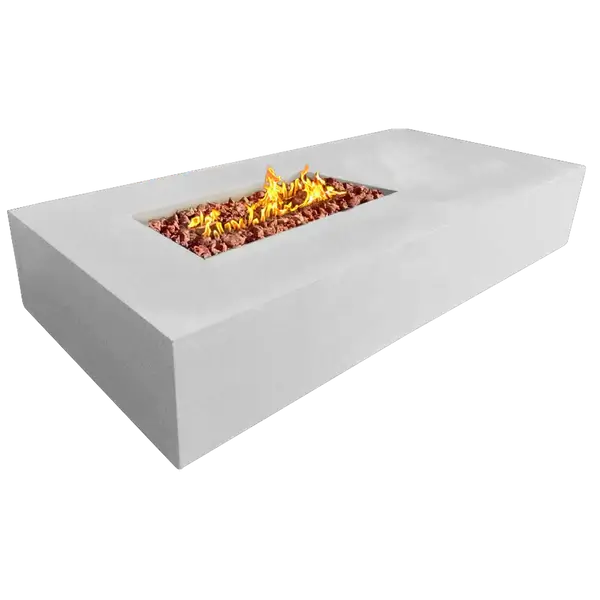 The Manhattan Concrete Rectangular Fire Pit 02, displayed in the Noir Color option, on a white background.