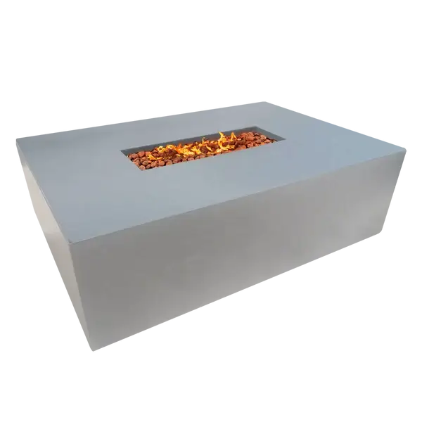 The Stunning Manhattan Concrete Rectangular Fire Pit 04, displayed in the noir color option on a white background.