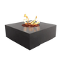 The elegant Praga Concrete Square Fire Pit, displayed in the Graphite Color option on a white background.