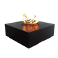 The elegant Praga Concrete Square Fire Pit, displayed in the Noir Color option on a white background.