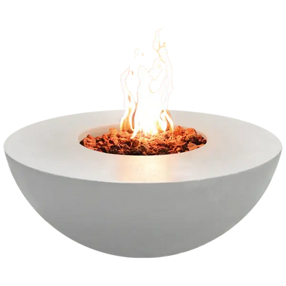 Venecia Concrete Fire Bowl 01, displayed in the Marble White Color option on a white background