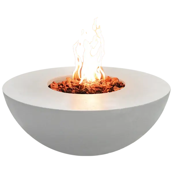 Venecia Concrete Fire Bowl 01, displayed in the Marble White Color option on a white background