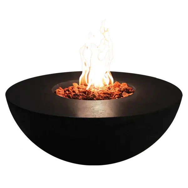 Venecia Concrete Fire Bowl 01, displayed in the Noir Color option on a white background