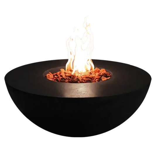 Venecia Concrete Fire Bowl 01, displayed in the Noir Color option on a white background