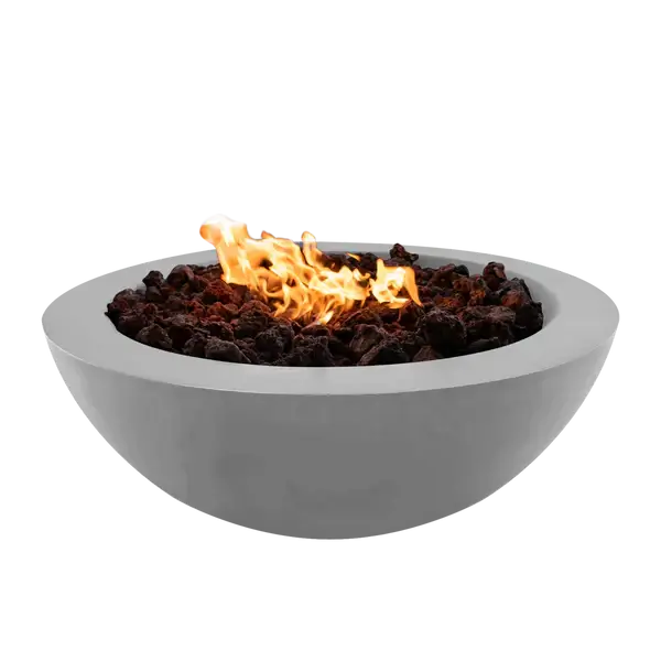 The Venecia Concrete Fire Bowl 02 Displayed in the Noir color option on a white background.
