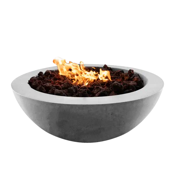 The Venecia Concrete Fire Bowl 02 Displayed in the Natural Concrete color option, on a white background.