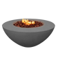 The Venecia Concrete Fire Bowl, Displayed in the Graphite color option, On a white background.