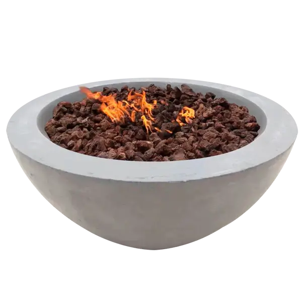 The Venecia Concrete Fire Bowl 04 Displayed in the Noir color option, on a white background.