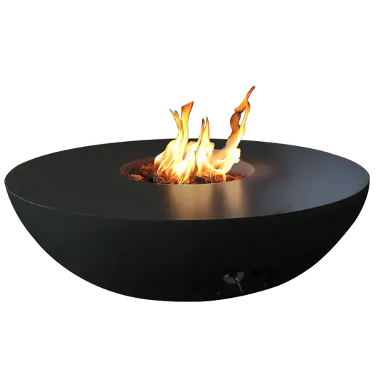 The Venecia Concrete Fire Bowl 07 displayed in the Noir color option on a white background