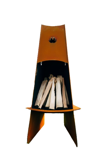 The Vesuvius wood burning fire pit, Displayed on a white background.